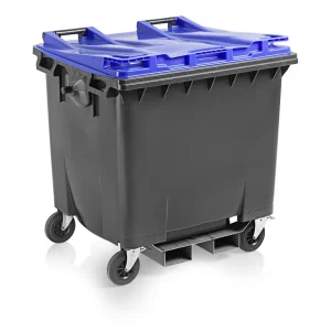 Forklift pocket for 4-wheeled bins